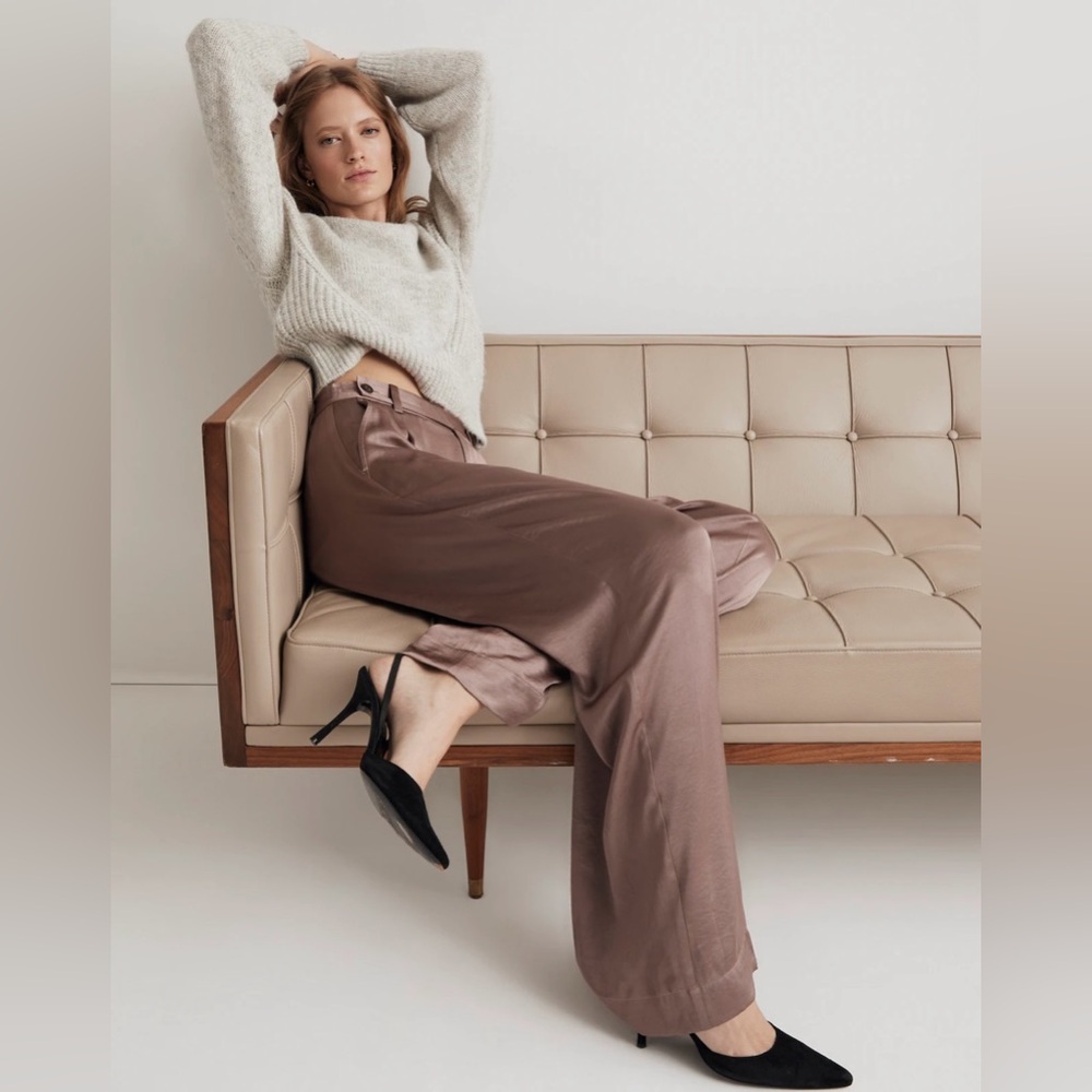 Madewell The Harlow Wide-Leg Pant in Satin